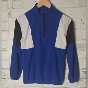 Joe Fresh Boys Lightweight 1/4 Zip Pullover Jacket Blue White Size L